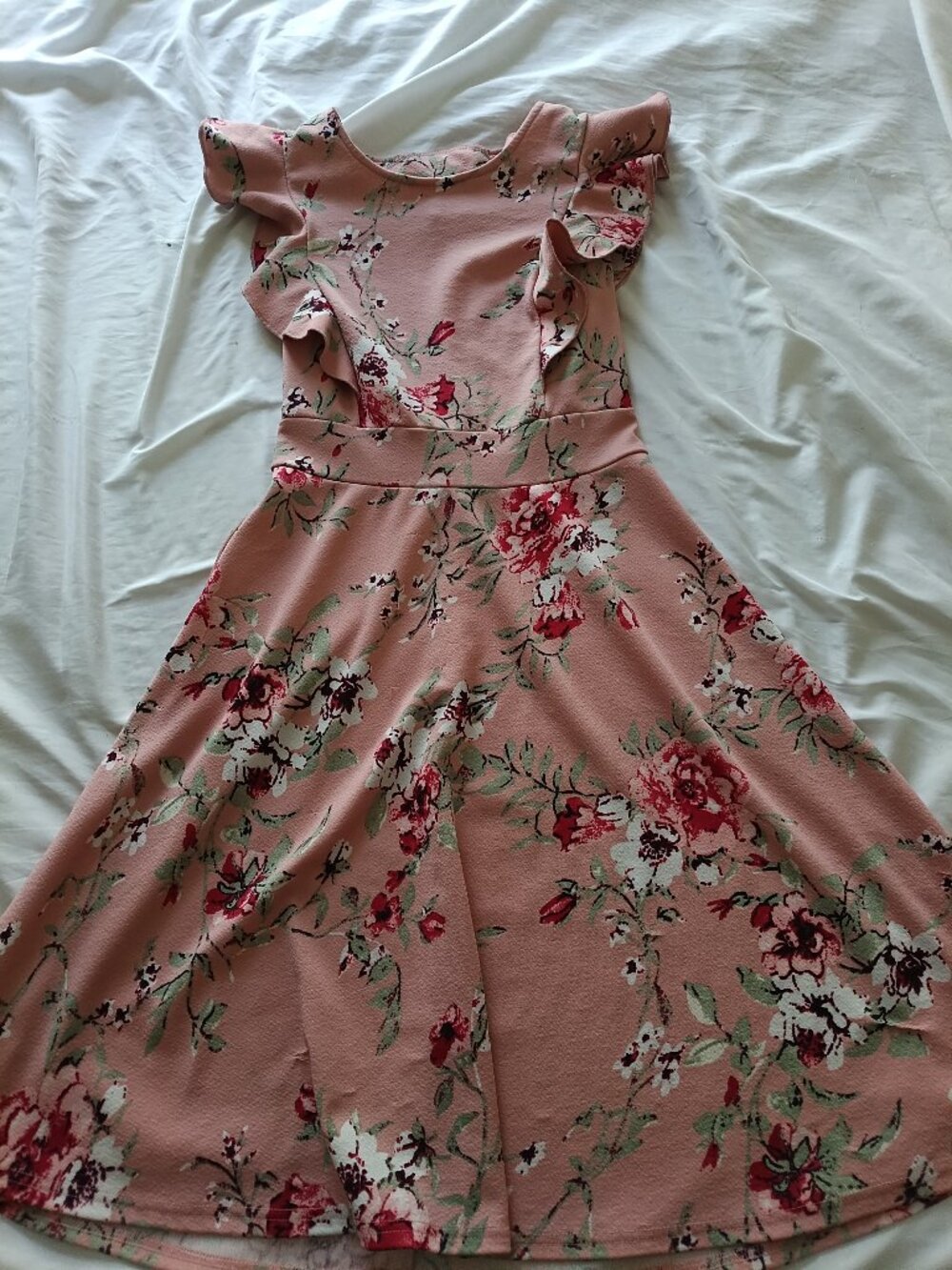Yathon, pink floral midi dress